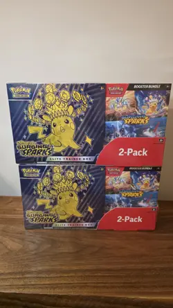 Pokemon Costco Surging Sparks Elite Trainer Box (ETB) + Booster Bundle x 2 - Image 1