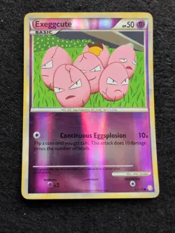 Pokemon TCG Exeggcute Heartgold Soulsilver 63/123 Reverse Holo Common - Image 1