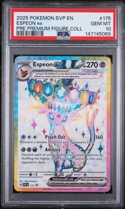 2025 POKEMON PRISMATIC BLACK STAR PROMO #175 ESPEON ex FIGURE COLL PSA 10 Gem - Image 1