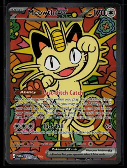 Meowth ex 121/088 Perfect Order Special Illustration Rare Holo Pokemon - Image 1