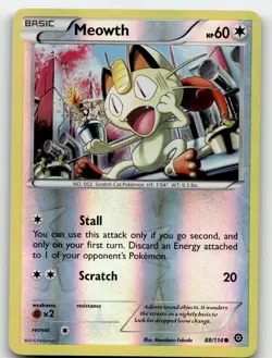 MEOWTH 88/114 COMMON REVERSE HOLO STEAM SIEGE POKEMON MODERATELY PLAYED - Image 1