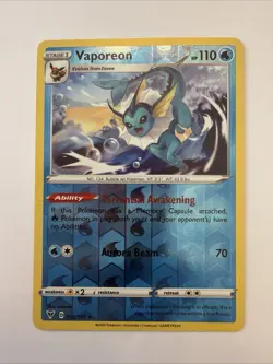 💥 Pokemon TCG - Vaporeon - 030/185 - Vivid Voltage - Reverse Holo Rare (2020) - Image 1