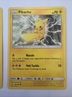 Pikachu Lot 049/203 & 66/236 Pokemon TCG Evolving Skies Unified Minds NM - Image 2