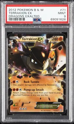2012 POKEMON BLACK & WHITE DRAGONS EXALTED #71 TERRAKION EX PSA 9 - Image 1