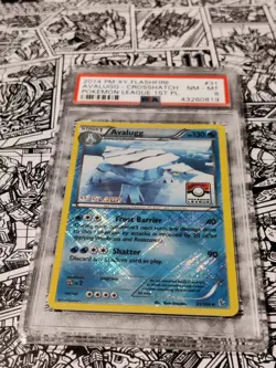 2014 Pokemon XY Flashfire #31 Avalugg Holo 1st Place Pokemon League PSA 8 - Image 2