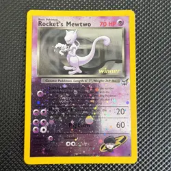 Rocket’s Mewtwo Winner Stamp #8 Best of Game Reverse Holo Pokemon Promo - Image 1