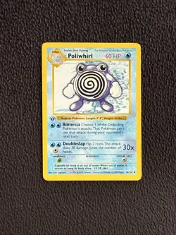 Pokemon Card - Poliwhirl Base Set (Shadowless) 1st Edition 38/102 Uncommon LP - Image 1