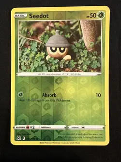 POKEMON TCG SEEDOT 011/196 LOST ORIGIN RARE REVERSE HOLO ENGLISH - Image 1