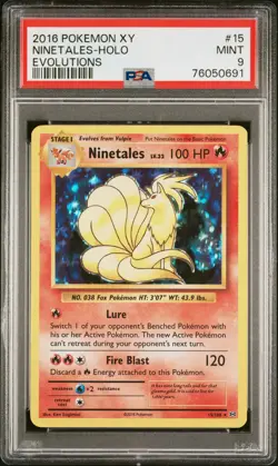 Pokemon XY Evolutions NINETAILS HOLO PSA 9 - Image 1