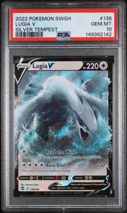 LUGIA V 2022 Pokemon Sword & Shield Silver Tempest #138 PSA 10 - Image 1