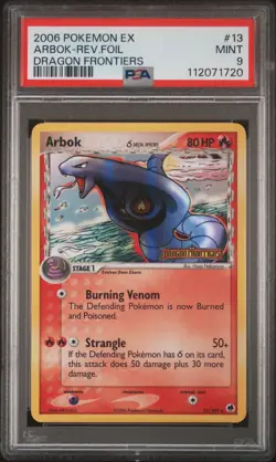 2006 POKEMON EX DRAGON FRONTIERS #13 ARBOK-REVERSE FOIL PSA 9 - Image 1