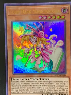 Toon Dark Magician Girl Ultra Rare Holo DUPO-EN041 1st Ed YuGiOh! [5] - Image 2