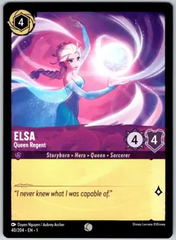 Elsa - Queen Regent 40/204 Common The First Chapter NM Lorcana Disney - Image 1