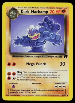 Pokemon Card - Dark Machamp Team Rocket 27/82 Unlimited Rare - Image 1