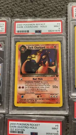 FRESH PSA 9 Dark Charizard Team Rocket 4/82 MINT Holo Pokemon Card Vintage 2000 - Image 1