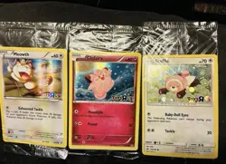 Toys R Us Promo Holo 3-Card Lot English Meowth Clefairy Stufful + free Mewtwo - Image 1