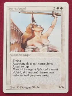 Magic The Gathering REVISED EDITION SERRA ANGEL white card MTG - Image 1