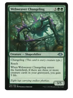 MTG Webweaver Changeling 192 Uncommon Modern Horizons Magic The Gathering - Image 1