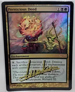 MTG FOIL PERNOCIOUS DEED SHADOW SIGNED BY ITTOKU PROMO DCI - Image 1