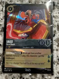 Lorcana Iago Out of Reach 2025 D23 Gold Membership Exclusive Trading Card *NEW* - Image 1