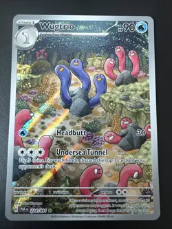 Pokemon TCG Wugtrio Scarlet & Violet: Paldean Fates 224/091 Holo Illustration... - Image 1