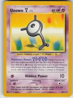 Pokemon TCG Unown [Y] Uncommon Neo Revelation 40/64 - Image 1