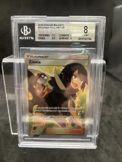 ZINNIA FA PSA 8 2018 POKEMON SUN & MOON DRAGON MAJESTY #70/70 FULL ART - Image 1