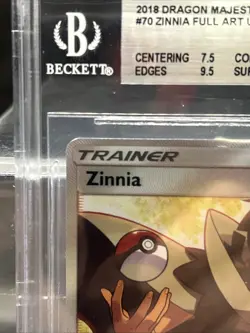 ZINNIA FA PSA 8 2018 POKEMON SUN & MOON DRAGON MAJESTY #70/70 FULL ART - Image 3
