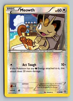 Meowth 61/98 Common Ancient Origins Pokemon Reverse Holo Near Mint - Image 1