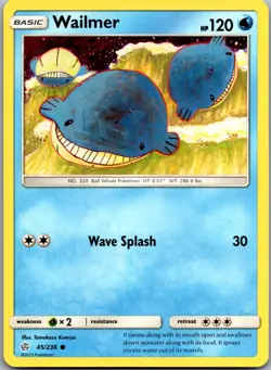 Wailmer 45/236 Common Cosmic Eclipse Pokemon Near Mint - Image 1
