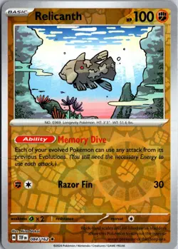 Relicanth 84/162 Rare Deck Exclusives Pokemon Near Mint - Image 1
