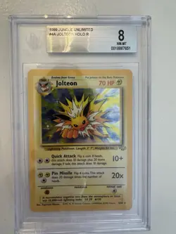 Pokemon TCG Jolteon Jungle 4/64 Unlimited Holo Rare Beckett 8 - Image 1