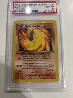 2000 PSA 10 Dark Quilava 1st Edition 39/105 Uncommon Neo Destiny Pokemon WOTC - Image 2