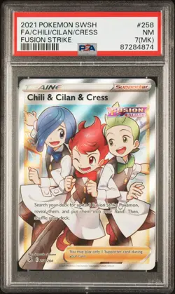 2021 Pokemon TCG Chili Cress Cilan #258 MK PSA 7 - Image 1