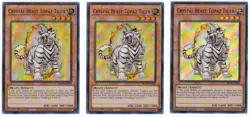 Yugioh! 3x Crystal Beast Topaz Tiger BLCR-EN050 ULTRA Rare Yu-gi-Oh! x3 TCG - Image 1