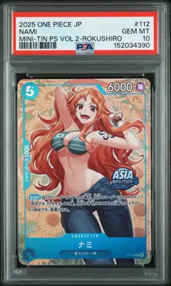 2025 ONE PIECE JAPANESE MINI-TIN PACK SET VOL.2 KOUSHI ROKUSHIRO NAMI PSA 10 - Image 1