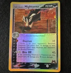 Nintendo Pokemon TCG Team Magma's Mightyena Holo Rare 21/95 70 HP EN 2004 - Image 1