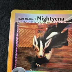 Nintendo Pokemon TCG Team Magma's Mightyena Holo Rare 21/95 70 HP EN 2004 - Image 5