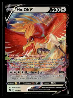 Ho-Oh V 140/195 Silver Tempest Rare V Holo Pokemon - Image 1