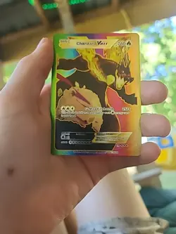 Custom Rainbow Foil Metal Charizard Vmax Pokemon Card - Image 1