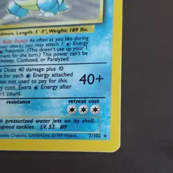 Wizards of the Coast Pokemon TCG Base Set Blastoise 2/102 Holo Rare English 1999 - Image 4