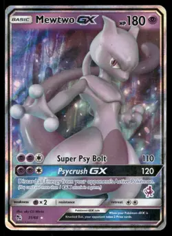 MEWTWO GX 31/68 HOLO GX RARE HIDDEN FATES POKEMON MP - Image 1