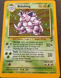 Pokemon TCG Nidoking 11/130 Base Set 2 Holo (C) 1999 Wizards. Mint Condition - Image 1