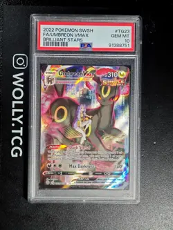 PSA 10 UMBREON VMAX Tg23/Tg30 MINT Pokemon Card Holo Brilliant Stars striped. - Image 1
