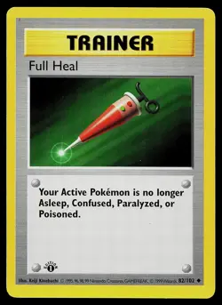 Pokemon Card - Full Heal Base Set Shadowless 82/102 1st Edition Uncommon - Image 1