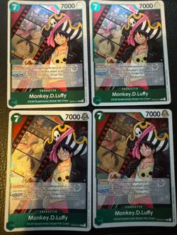 Monkey D Luffy OP02-041 Paramount War One Piece Card Game English Playset x4! - Image 1