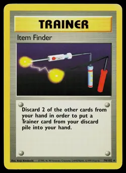 Pokemon Card - Item Finder Base Set Unlimited 74/102 Rare - Image 1
