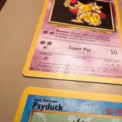 Wizards Pokemon TCG damaged card lot 10 cards Psyduck Kadabra Dark Persian DMG - Image 2