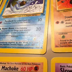 Wizards Pokemon TCG damaged card lot 10 cards Psyduck Kadabra Dark Persian DMG - Image 5