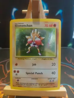 Pokemon TCG Hitmonchan 7/102 Base Set Holo Unlimited Card HP - Image 1